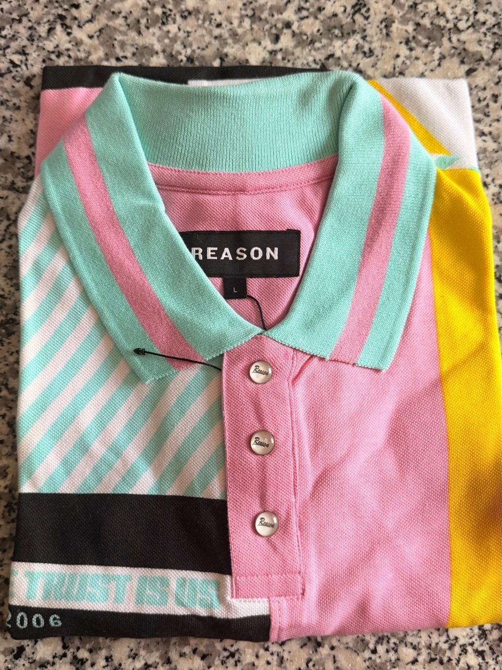 Reason Kids Colorblock Polo in Pink, Mint & Yellow